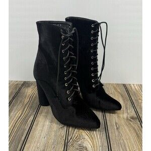 Glamour Chic Women's Boots Velvet  Pointy Toe SZ 9